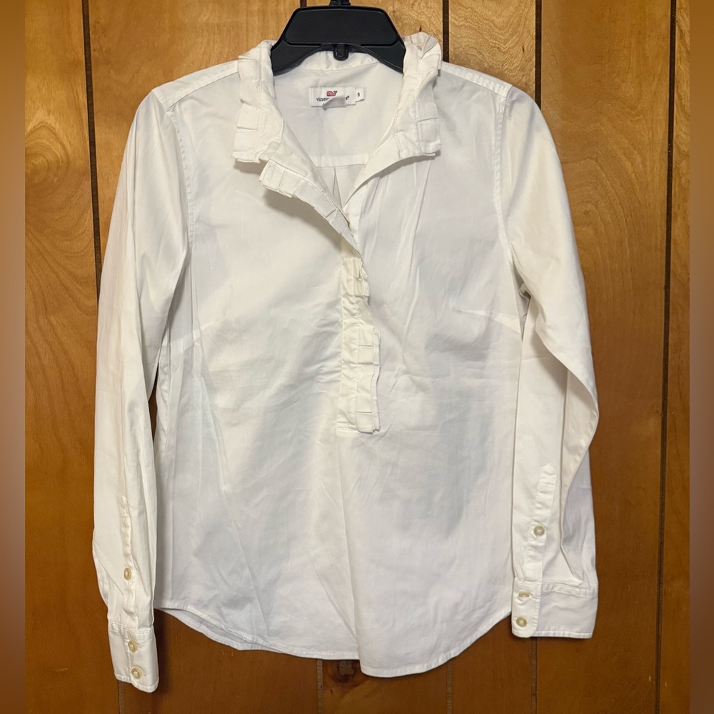 Vineyard Vines White Ruffled Blouse